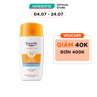 Kem Chống Nắng Eucerin Sun Face Hydro Protect Ultra-Light Fluid SPF50+ 50ml