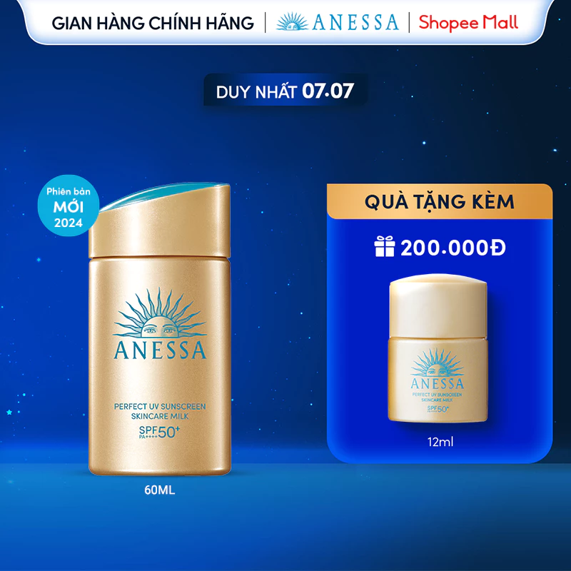 Sữa chống nắng bảo vệ hoàn hảo Anessa Perfect UV Sunscreen Skincare Milk 60ml