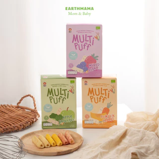 [EARTHMAMA] Bánh Gạo Que Ăn  Cho Bé MULTI PUFF 25G - APPLE MONKEY