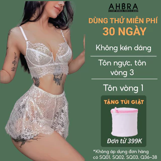 Set Đồ Lót Nữ Ren Có Gọng Không Mút AHBRA G64 Quần Lót Lọt Khe Sexy Tôn Mông Quần Đùi Che Khuyết Điểm 30 Ngày Đổi Trả