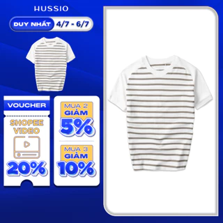 Áo thun nam Raglan ASTON vải Cotton Single sọc phối Pique trẻ trung, năng động - HUSSIO