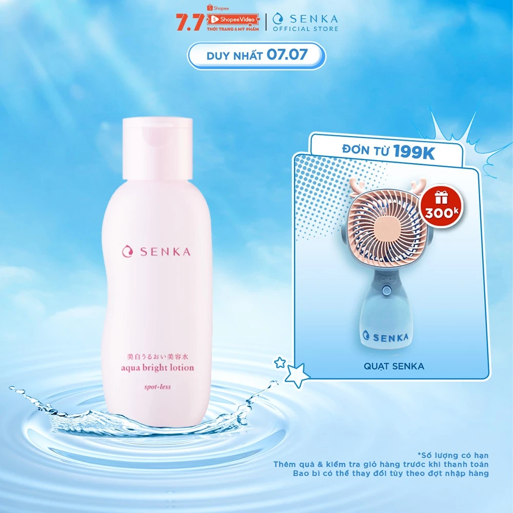 Nước dưỡng da trắng hồng , mờ thâm sạm Senka Aqua Bright Lotion 200ml