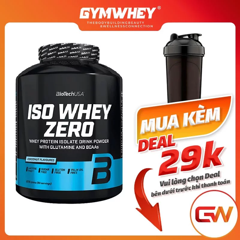 ISO WHEY ZERO Sữa Whey Dinh Dương Tăng Cơ Phục Hồi Cơ Bắp Whey Isolate Protein BioTech ISO WHEY ZERO 5lbs 90 Ser