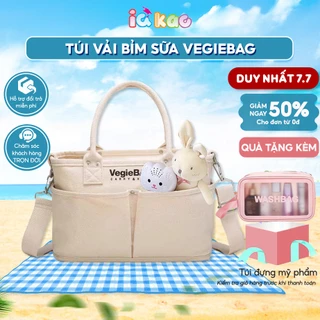 Túi vải bỉm sữa đa năng Veglebag cho mẹ và bé, sành điệu, thời trang, Phong cách Hàn Quốc có quai đeo IQ Kao