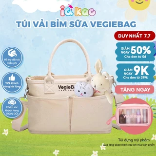 Túi vải Vegiebag bỉm sữa đa năng cho mẹ và bé, thời trang Phong cách Hàn Quốc tối giản có quai đeo IQ Kao