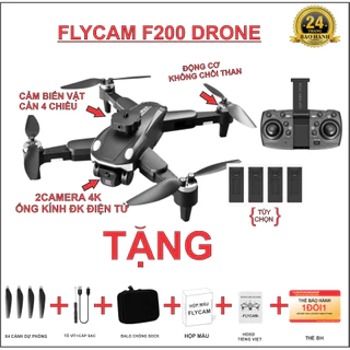 FLYCAM F200 NEW 2024+KHÔNG CHỔI THAN +2 CAMERA ĐIỀU CHỈNH ĐIỆN TỬ+ĐỊNH VỊ QUANG HỌC +CHÍNH HÃNG