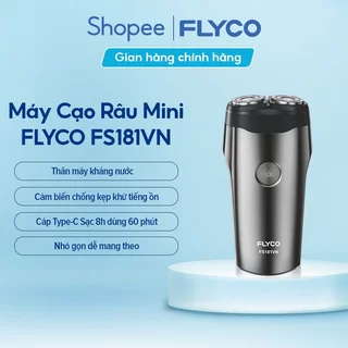 Máy Cạo Râu Mini Flyco FS181VN 2 Lưỡi Kép Thân Máy Kháng Nước - Hàng Chính Hãng