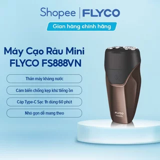 Máy Cạo Râu Mini Flyco 2 Lưỡi Kép Thân Máy Kháng Nước Sạc Nhanh 1 Giờ FS888VN Hàng Chính Hãng