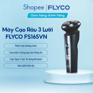 Máy Cạo Râu Flyco 3 Lưỡi Kép FS165VN Thân Máy Kháng Nước Sạc Nhanh 1 Giờ - Hàng Chính Hãng