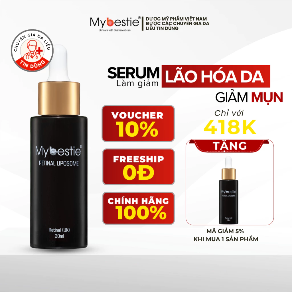 Serum giảm mụn & giảm lão hóa da Mybestie Retinal Liposome