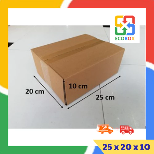 ECOBOX - 25x20x10 COMBO 10 hộp carton đóng hàng