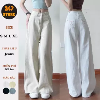 Quần jeans form loe dáng rộng phối túi thêu hình nơ siêu xinh - 247store.vn - QBsuongnotui7595_CuaP5