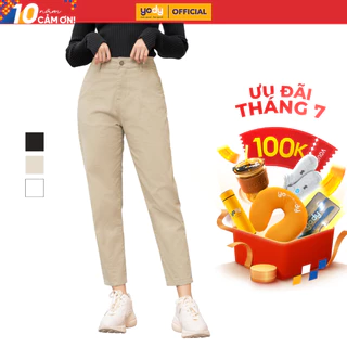 Quần kaki nữ YODY quần baggy lưng cao co giãn 4 chiều mềm mịn QJN3072