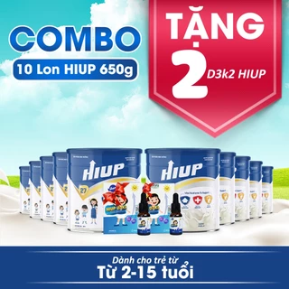 COMBO 10 LON HIUP - Sữa Tăng Chiều Cao Cho Bé Từ 2 Tuổi Đến 15 Tuổi, Tăng Cường Đề Kháng, Hỗ Trợ Ăn Ngon Ngủ Ngon