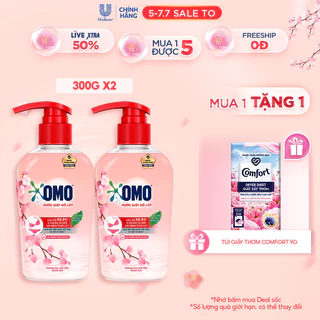 Combo 2 Chai Nước Giặt Đồ Lót OMO Hương Hoa Anh Đào Thanh Lịch 300G