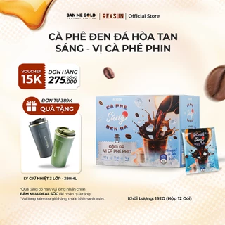 Cà Phê Hoà Tan 2in1 Tiện Lợi - Sáng - Hộp 192g (12 Gói) - Cafe Đen Hòa Tan Vị Cà Phê Phin Cao Cấp Chính Hãng - Rexsun