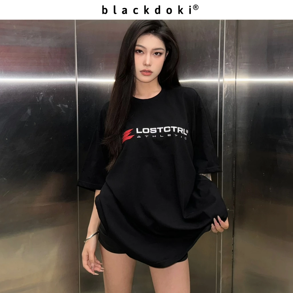 Áo thun overisze BLACKDOKI LostCtrl RED , áo phông basic hiện đại cá tính chất cotton dày dặn oversize