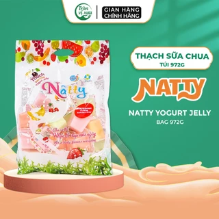 Thạch sữa chua Natty Long Hải hương vị tổng hợp túi không quai xách trọng lượng 972g | Tròn vị xưa