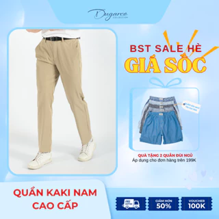 Quần kaki DUGARCO nam dáng slim ống suông chất liệu cao cấp