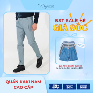 Quần kaki DUGARCO nam dáng slim ống suông chất liệu cao cấp 238CM22098