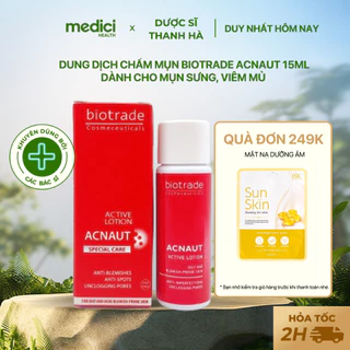 Lotion chấm mụn sưng viêm mủ, mụn dậy thì hỗ trợ giảm mụn BIOTRADE ACNAUT 15ml