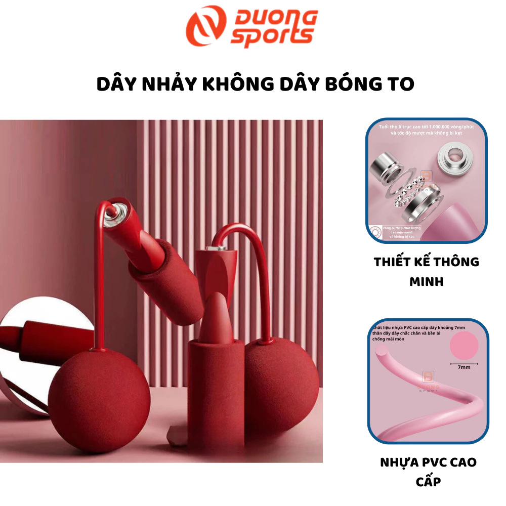 Dây Nhảy Không Dây DUONG SPORT Có Bóng To Hỗ Trợ Tập Gym, Nhảy Dây, Thể Dục Giảm Cân Tại Nhà PK0059