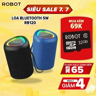 Loa Bluetooth Mini ROBOT RB120 Công Suất 5W Đèn Led RGB Hỗ Trợ Kết Nối Thẻ Nhớ Tiện Lợi Âm Bass Mạnh