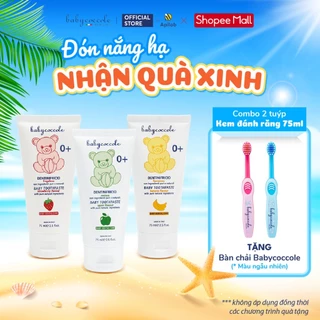 Combo 2 Kem Đánh Răng cho Bé Babycoccole trẻ em nuốt được 75ml tặng Bàn chải trị giá 119K