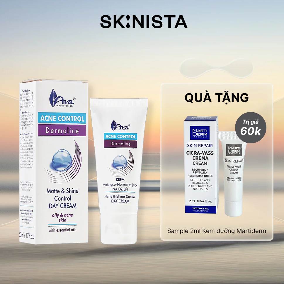 Kem Dưỡng Acne Control Ava - Matte & Shine Control Day Cream Giảm Dầu, Mờ Thâm 50ml