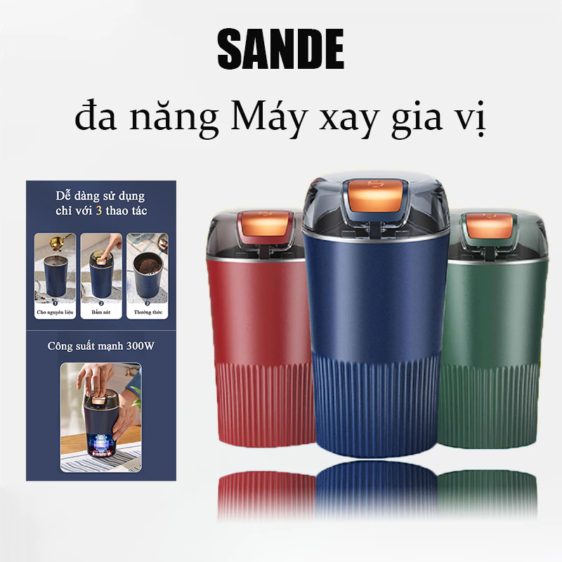 Máy xay hạt khô, xay ngũ cốc, máy xay gia vị  Công suất cao, QIBOSH、6 cánh nghiền mịn các loại hạt、Thuận tiện và nhỏ gọn