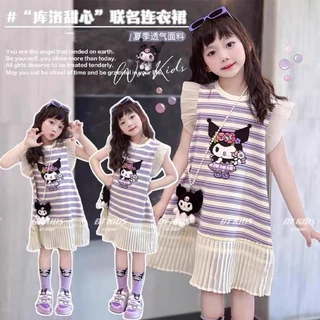 Váy bé gái - đầm in mèo Kuromi, Melody đuôi cá xinh xắn nhiều mẫu cho bé mặc hè 8-26kg