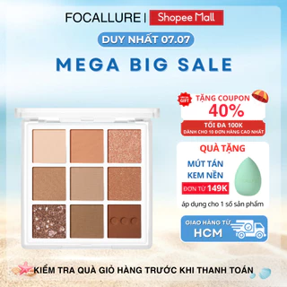 FOCALLURE Bảng phấn mắt 9 ô lâu trôi chống thấm nước 90G