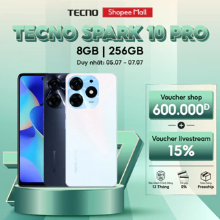 Điện thoại Tecno SPARK 10 Pro 8GB/256GB - Helio G88 | 5000 mAh | Sạc nhanh 18W