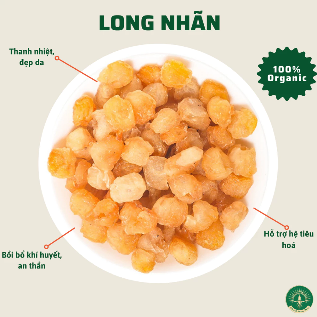 Long nhãn sấy khô, dùng nấu chè, chưng yến, pha trà, giúp an thần, bổ khí huyết, thanh nhiệt, tăng tuổi thọ