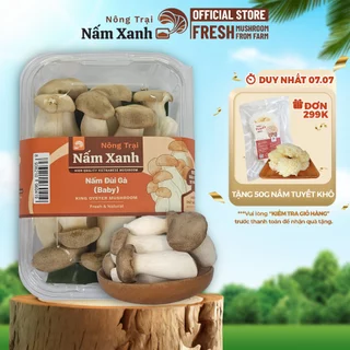 [HCM] Nấm Đùi Gà Baby (Nhỏ) Tươi Ngon Dễ Dùng 200gr 500gr 1kg - Nông Trại Nấm Xanh