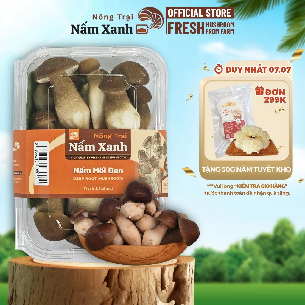 [HCM] Nấm Mối Đen Tươi Loại 1 Túi 500gr 1kg Đã Gọt Sạch Gốc Ngon Thanh Đạm - Nông Trại Nấm Xanh