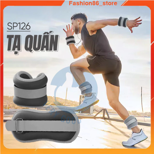 Tạ đeo chân tay 2 chiếc cao cấp dùng khi chạy bộ tập gym yoga chất liệu bột sắt mịn nhiều trọng lượng