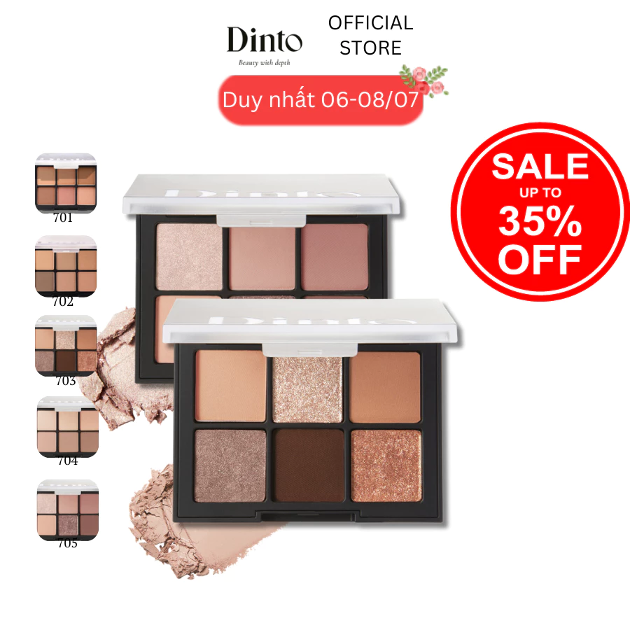 Phấn Mắt Trang Điểm Thuần chay DINTO Blur-Finish Eye Shadow 5 Bảng Màu Lâu Trôi