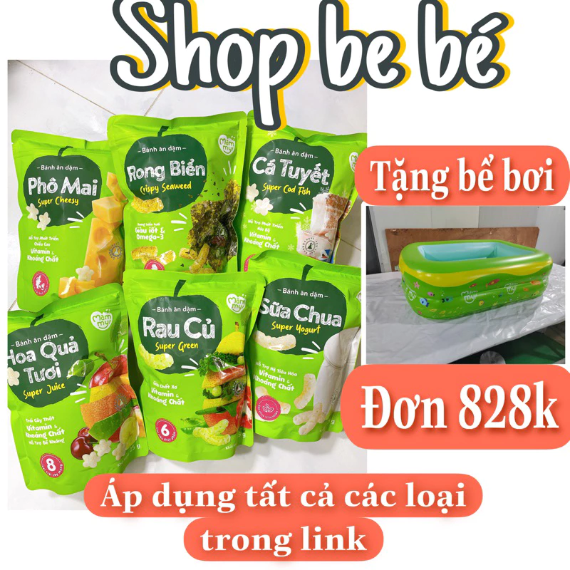 Tổng hợp Bánh ăn dặm cho bé từ 6 tháng. Bánh ăn dặm Mămmy vị sữa chua / phô mai/ rau củ. sữa chua sấy Mămmy, bánh gạo