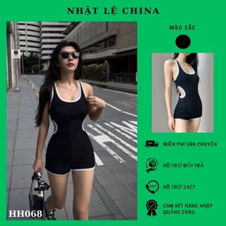 Jumpsuit ba lỗ khoét eo năng động quyến rũ cho nữ thời trang hè hàng QC cao cấp- HH068