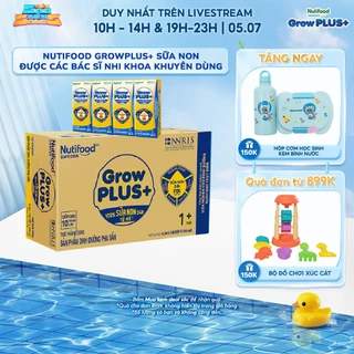 [TẶNG ĐỒ CHƠI] Thùng Sữa Bột Pha Sẵn GrowPLUS+ Vàng (Sữa Non Tăng Đề Kháng) 180ml - Trên 1 Tuổi (48 Hộp x 180ml)