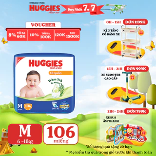 Tã quần Huggies Skincare Mega Jumbo M106/L96+8/XL84+4/XXL76+4