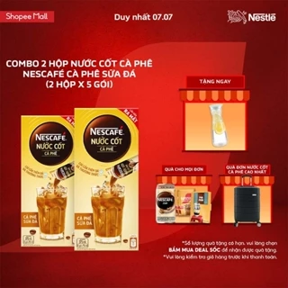 [Tặng Bộ 3 Hộp Inochi/Bình Inochi 1.2L] Combo 2 hộp nước cốt cà phê NESCAFÉ - CÀ PHÊ SỮA ĐÁ (2 hộp x 5 gói):Chính Hãng