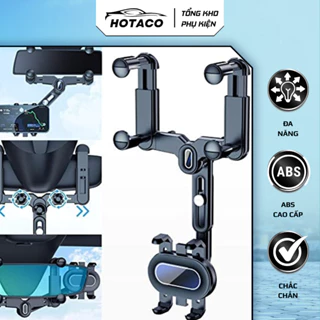 Giá đỡ điện thoại kẹp gương ô tô chống rung lắc, kẹp điện thoại ô tô có thể xoay 360 | HOTACO