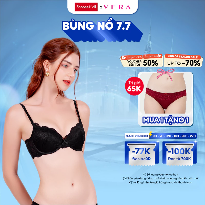 [Mã FADEP2106 giảm đến 30k đơn từ 99k] Áo ngực Misaki mút mỏng phốI ren - 1003