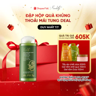 Gel tắm khổ qua Freshity 300ml dưỡng sáng, không gây khô da chứa hạnh nhân làm sạch da chết cho làn da cơ thể đa vấn đề