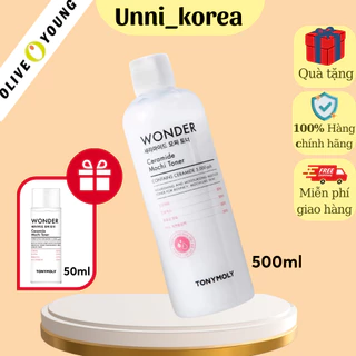 (size lớn 500ml) Nước hoa hồng Tonymoly Wonder Ceramide Mochi toner