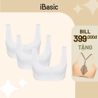 Combo 3 áo ngực học sinh cotton tròng cổ iBasic BRAT003