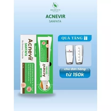 Kem Giảm Mụn Mủ Mụn Bọc Mụn Viêm An Toàn Cho Mọi Loại Da Acnevir Santafa xanh 10g