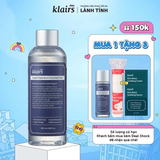 [Nhập COSDK4 giảm 20K đơn 199K] Nước hoa hồng Dear, Klairs Supple Preparation Unscented Toner 180ml